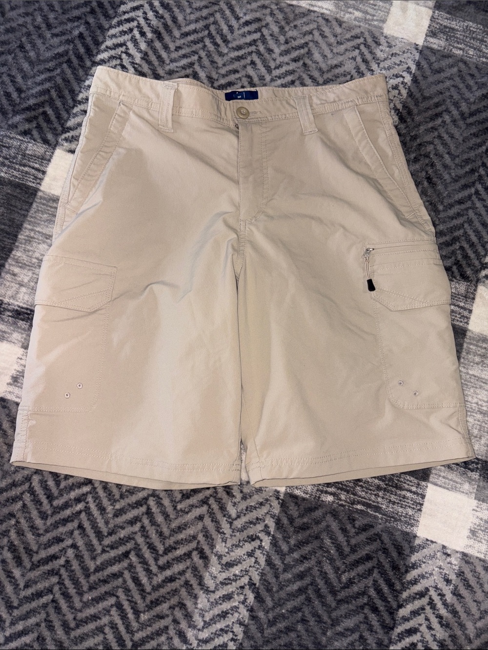 George Men's Light Beige Cargo Shorts with Pocket Zipper